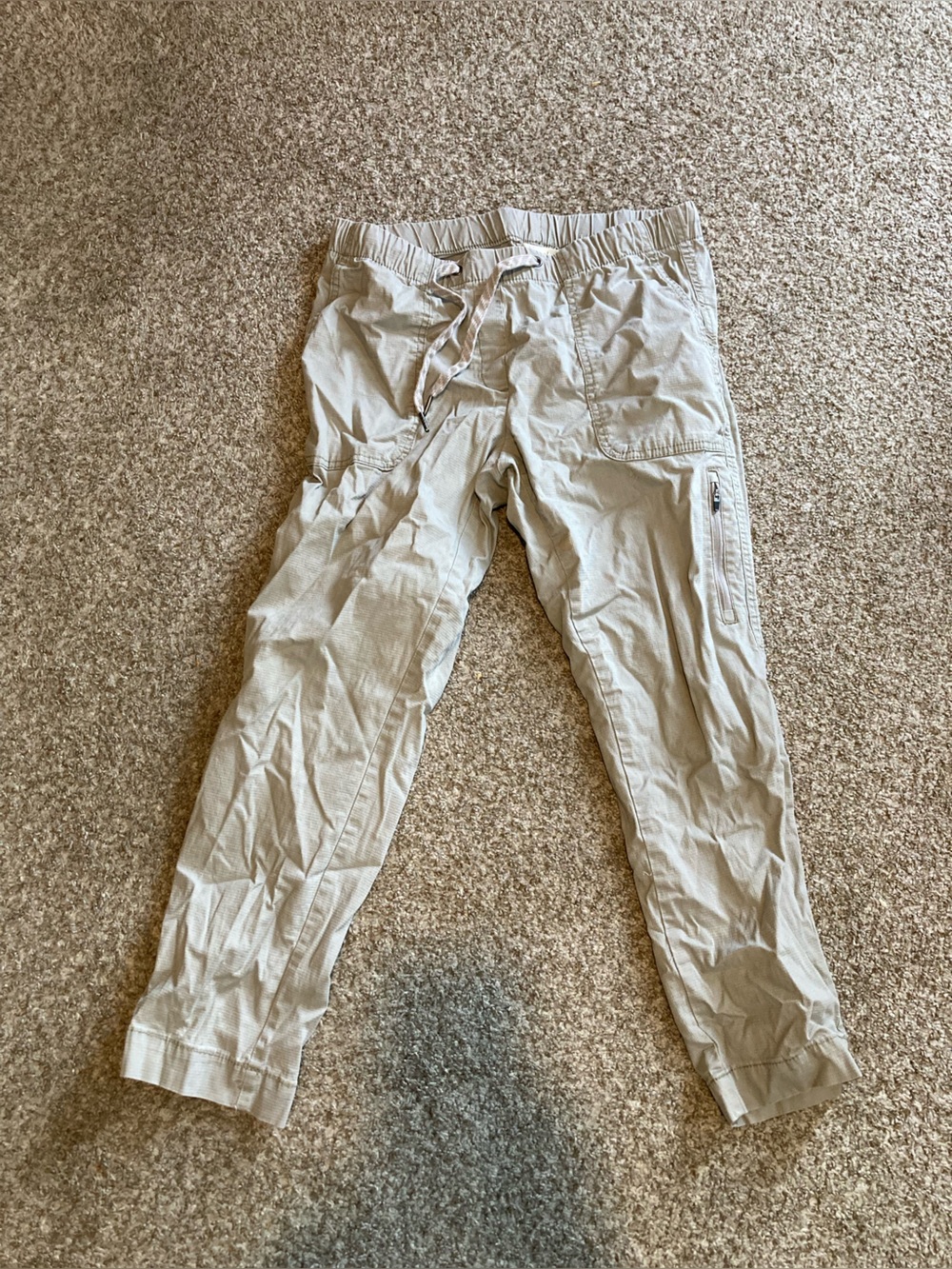 Womens  Lightweight Jogger Pants in Light Beige
